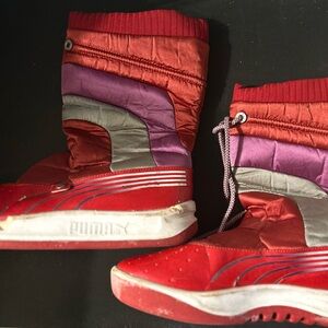 Puma Red and Purple Vintage Quilted Boots